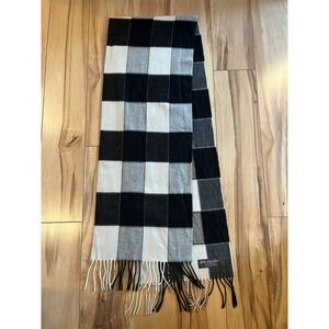 Cashmere scarf Made in Scotland Super soft Ivory And Brown Plaid